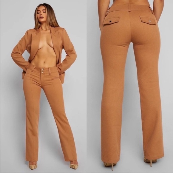 NEW! Tigermist- Tan Twill Burnt Orange Low Rise Straight Leg Serena Pant XL - Picture 1 of 6